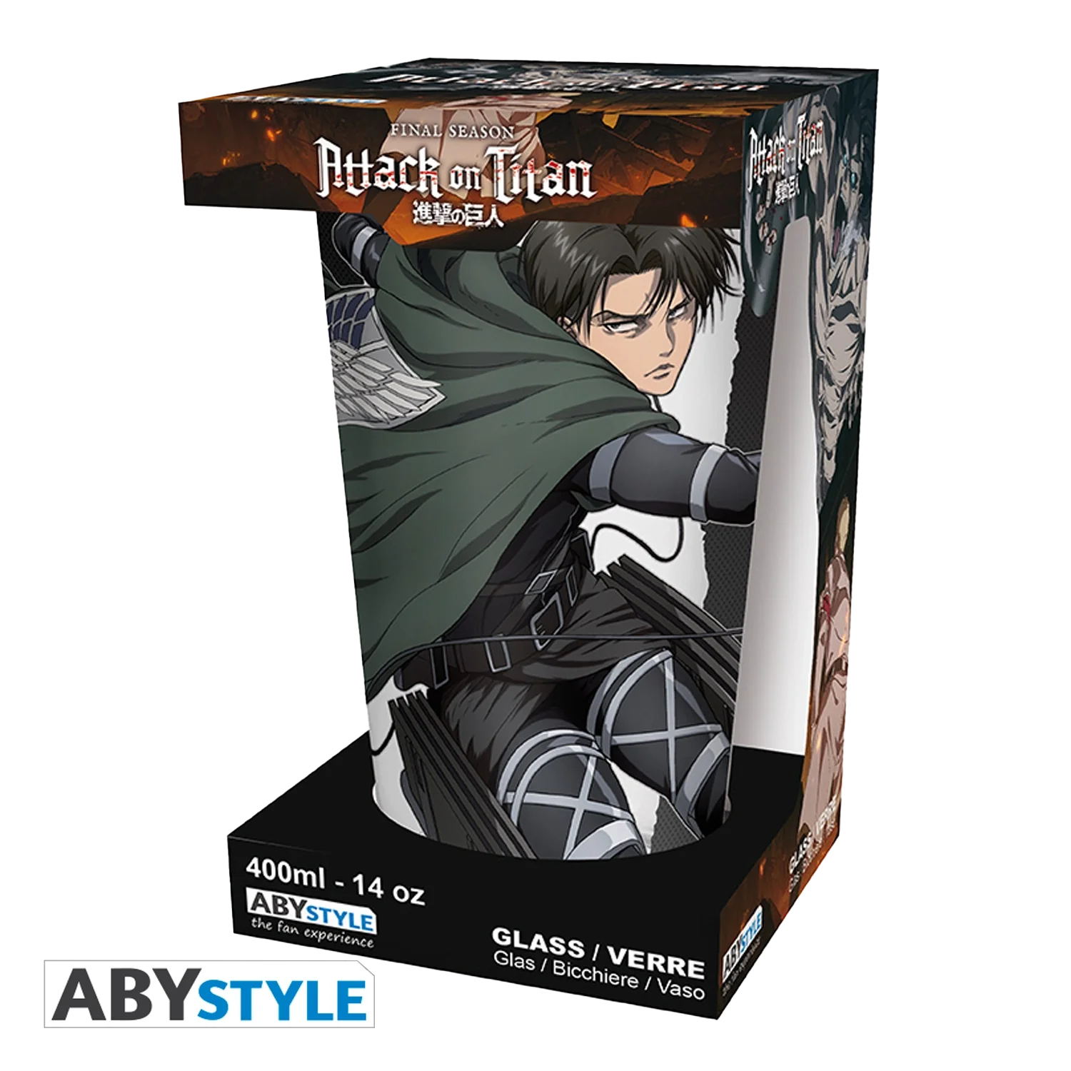 ATTACK ON TITAN Large Glass Levi S4 400ML - Image 3