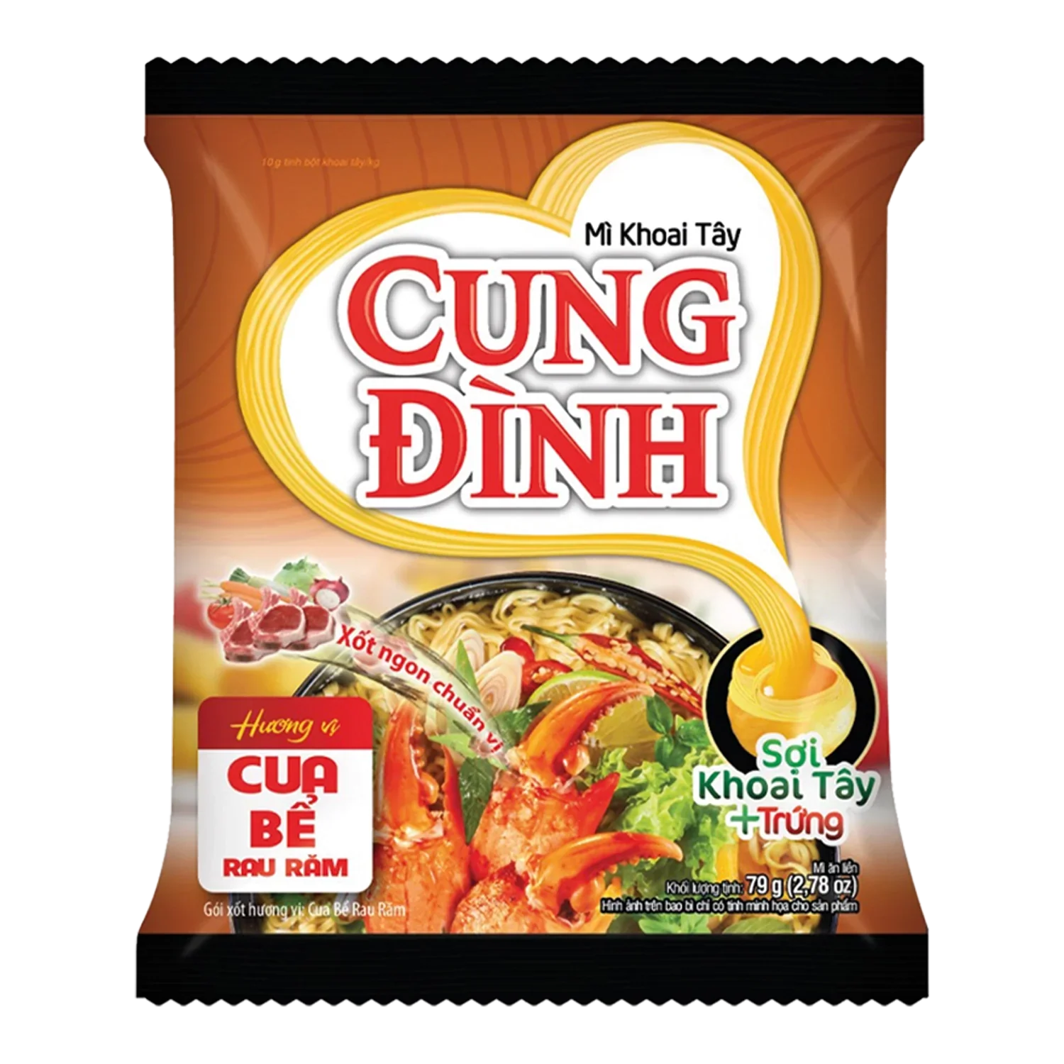 CUNG DINH Instant Nudeln Crab & Laksa 79G