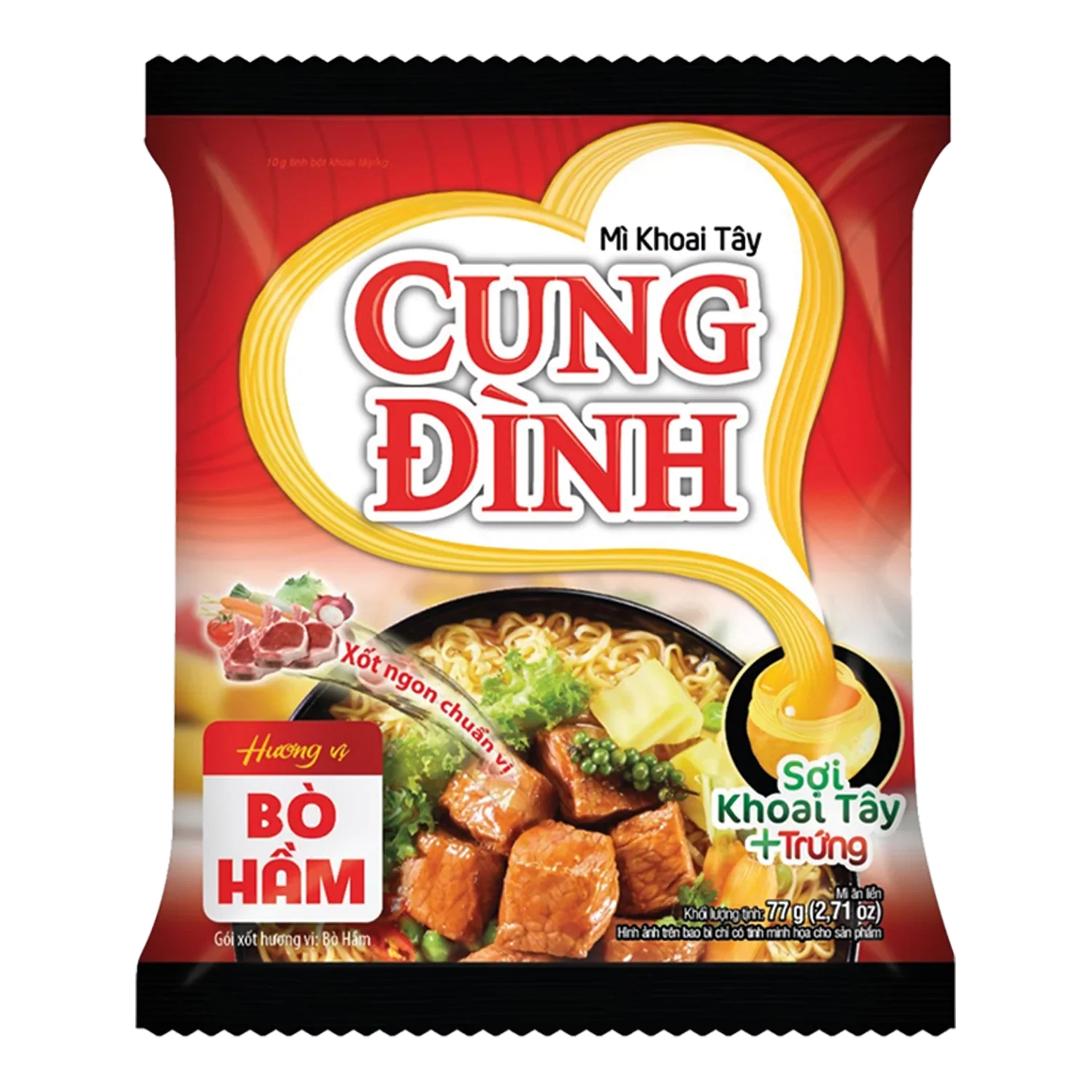 CUNG DINH Instant Nudeln Stewed Beef 77G
