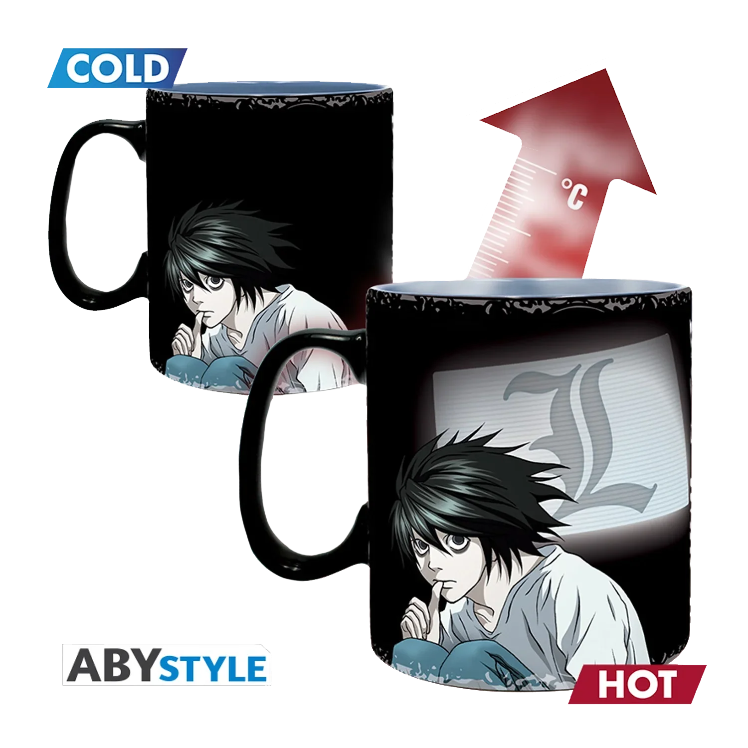 DEATH NOTE Mug Heat Change Kira&L*-SEE 460ml - Image 2