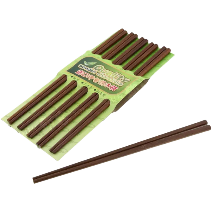 Essstäbchensatz 5 Paar Braun Holz 22,5cm