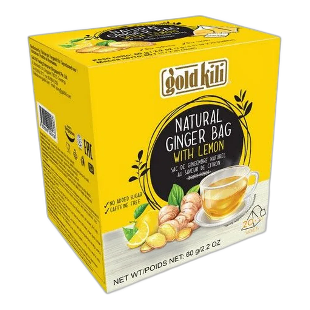 GOLD KILI Natural Ginger Tea Bag with Lemon 60G