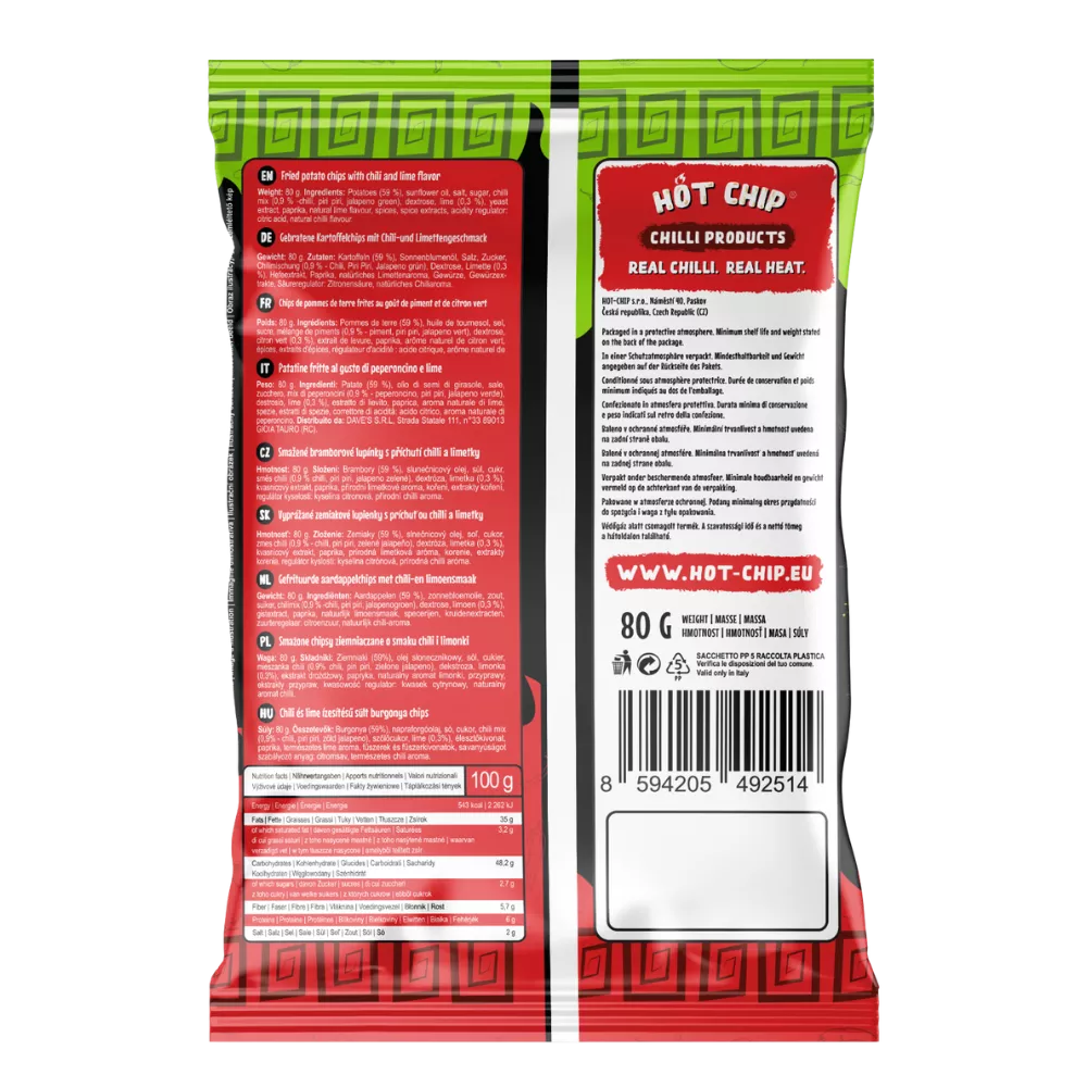 HOT CHIP Kartoffelchips Chilli & Limette 80G - Image 2