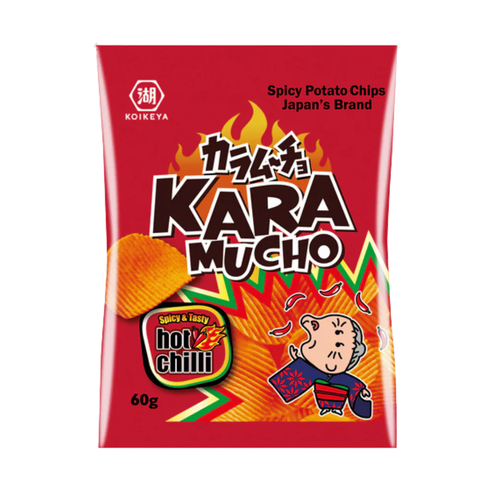 KOIKEYA Karamucho Hot Chili Chips Geriffelt 60G