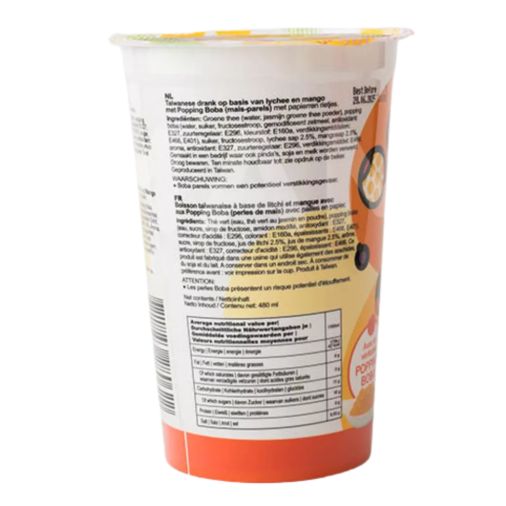 O'S Popping Boba Lychee Mango Einzelpack 480ML - Image 2
