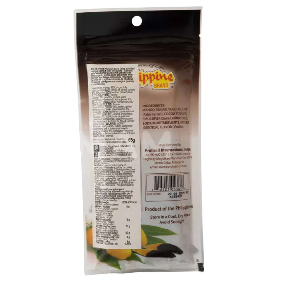 PHILIPPINE BRAND Dried Mangos Chocolate 68G - Image 2