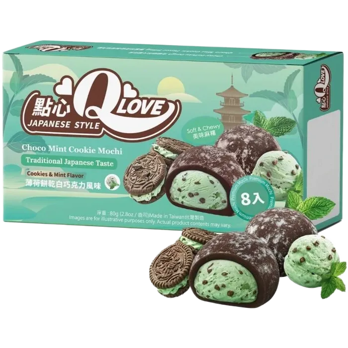 QLove Mini Mochi Choco Mint Cookies 80G
