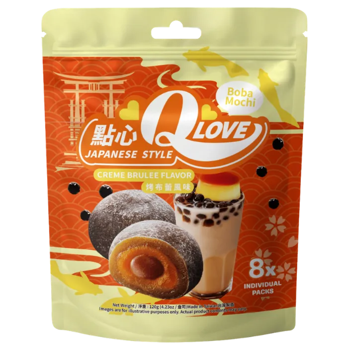 QLove Mochi Boba Creme Brulee Standing Pouch120G