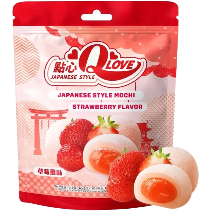 QLove Mochi Strawberry Standing Pouch 120G