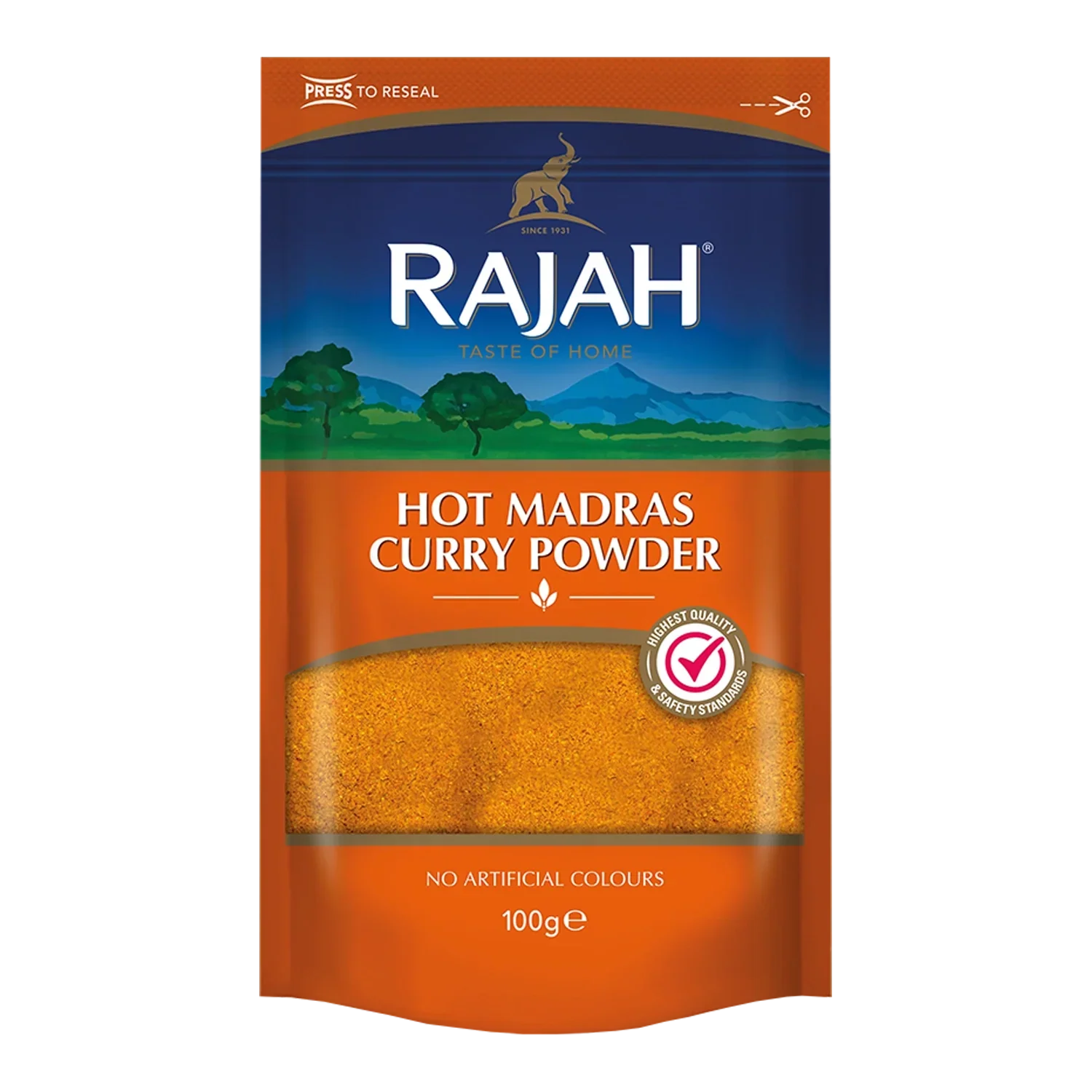 Rajah Hot Madras Curry Pulver 100G