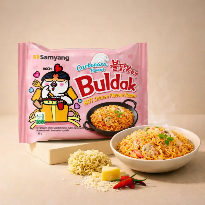 SAMYANG Buldak Carbonara Hot Chicken Ramen 130G - Image 2
