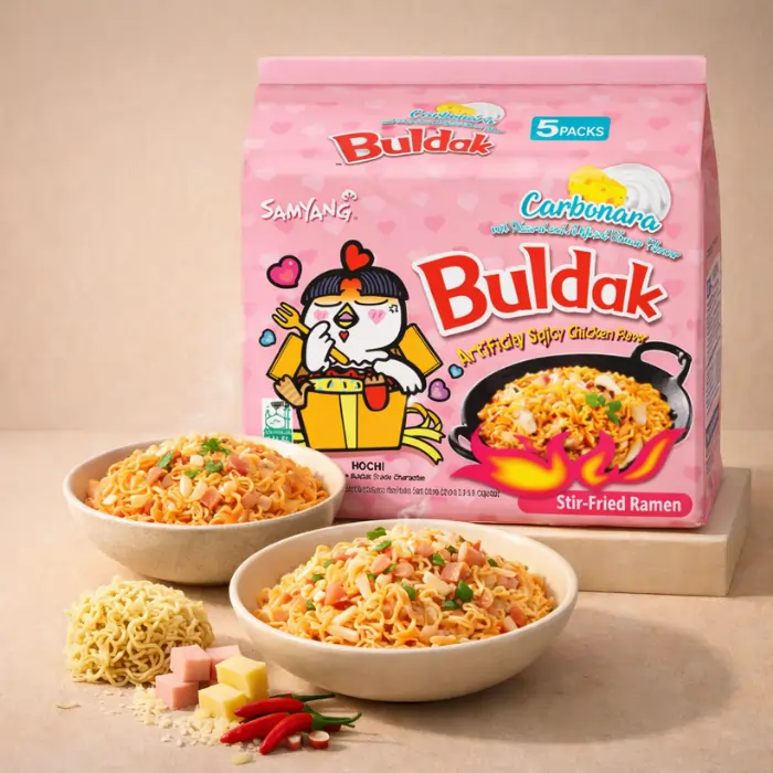 SAMYANG Buldak Carbonara Hot Chicken Ramen 5x130G - Image 2