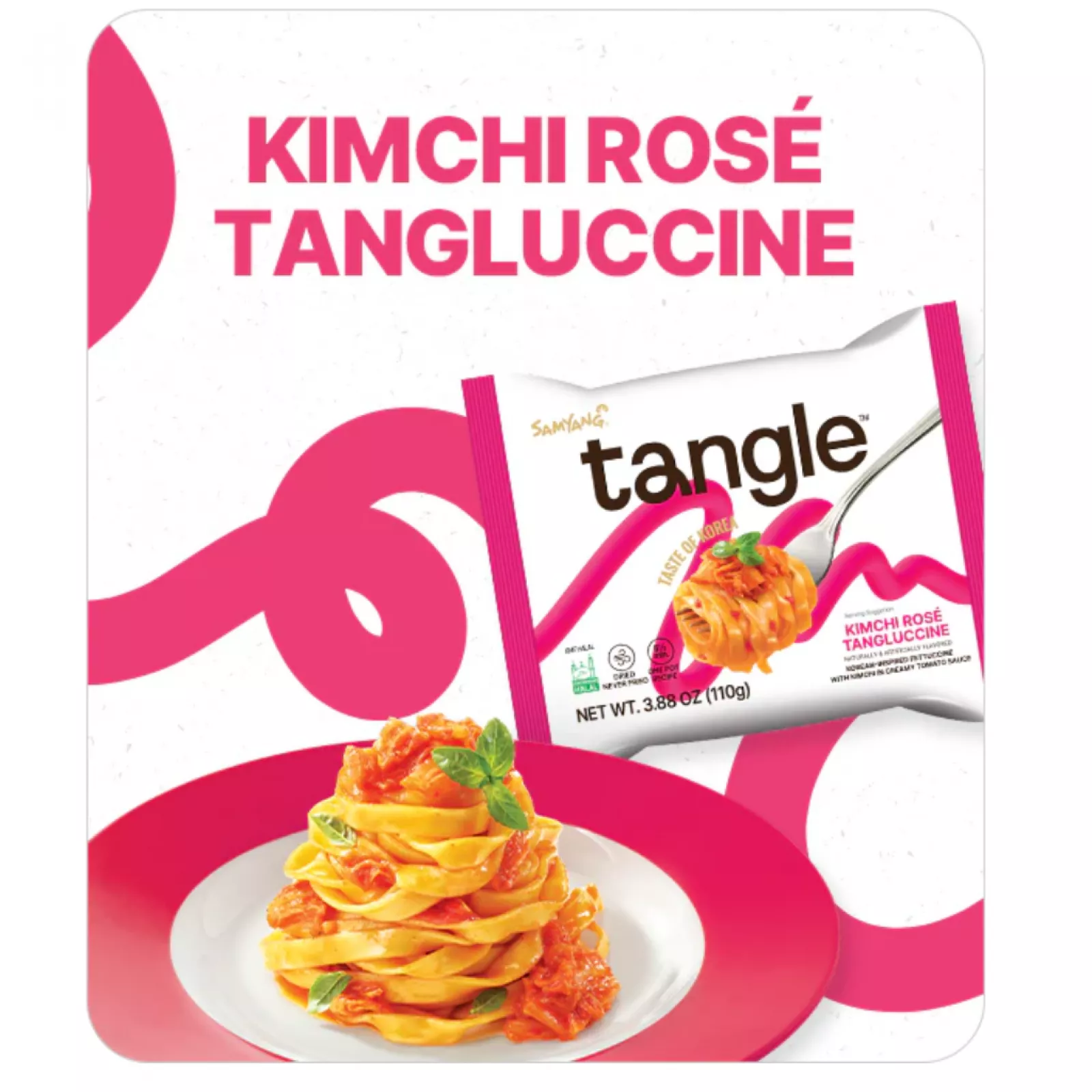 SAMYANG TANGLE Rose Kimchi Pasta 110G - Image 2