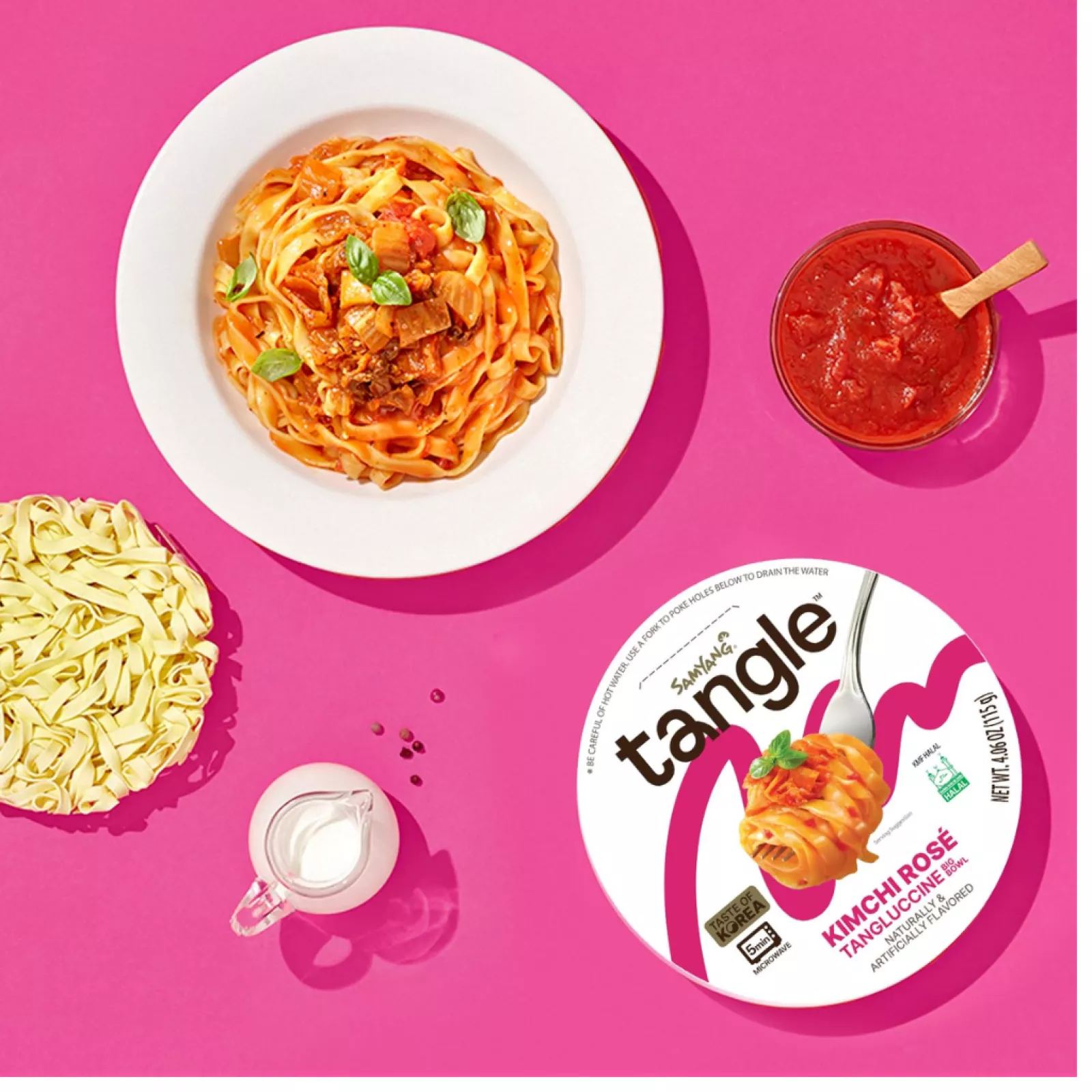 SAMYANG TANGLE Rose Kimchi Pasta 110G - Image 3