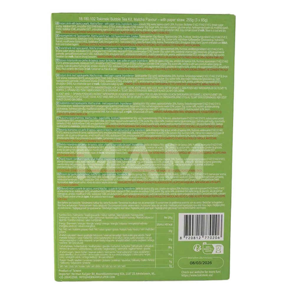 TOKIMEKI Bubble Tea Kit Matcha Flavour 255G - Image 2