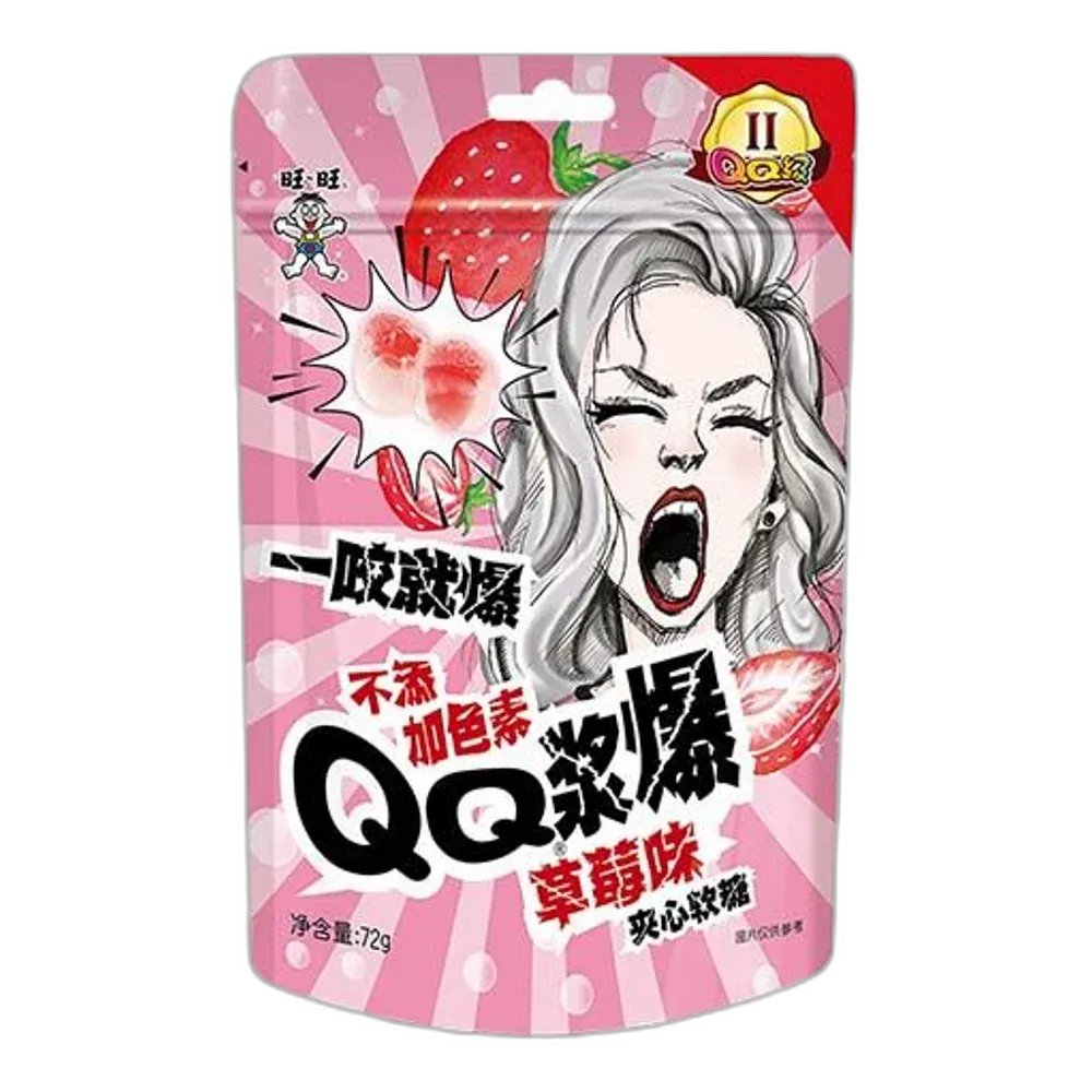 WANT WANT Gummy Center Fill. Strawberry 72G