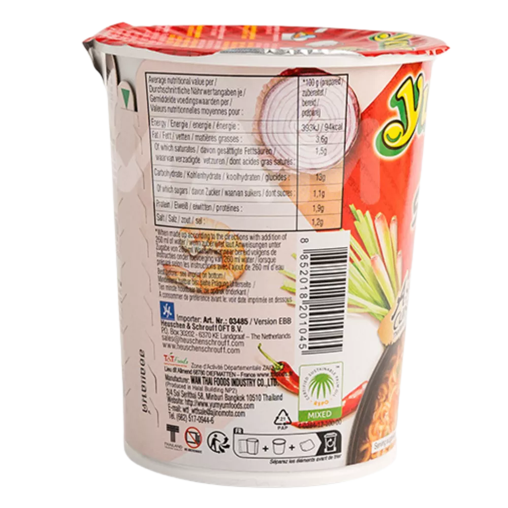 YUM YUM Instant Nudeln Garnelen Cup 70G - Image 2